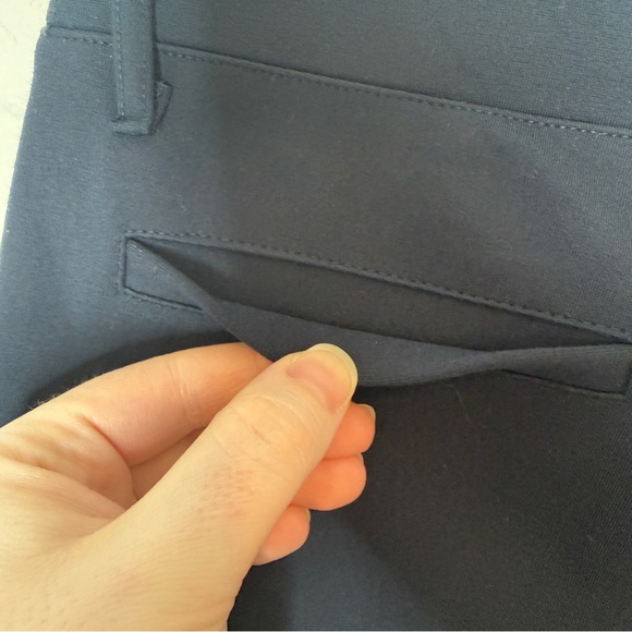 Quince Ultra Stretch Ponte Straight Leg Pants Navy Small Pull On Comfort - Picture 7 of 7